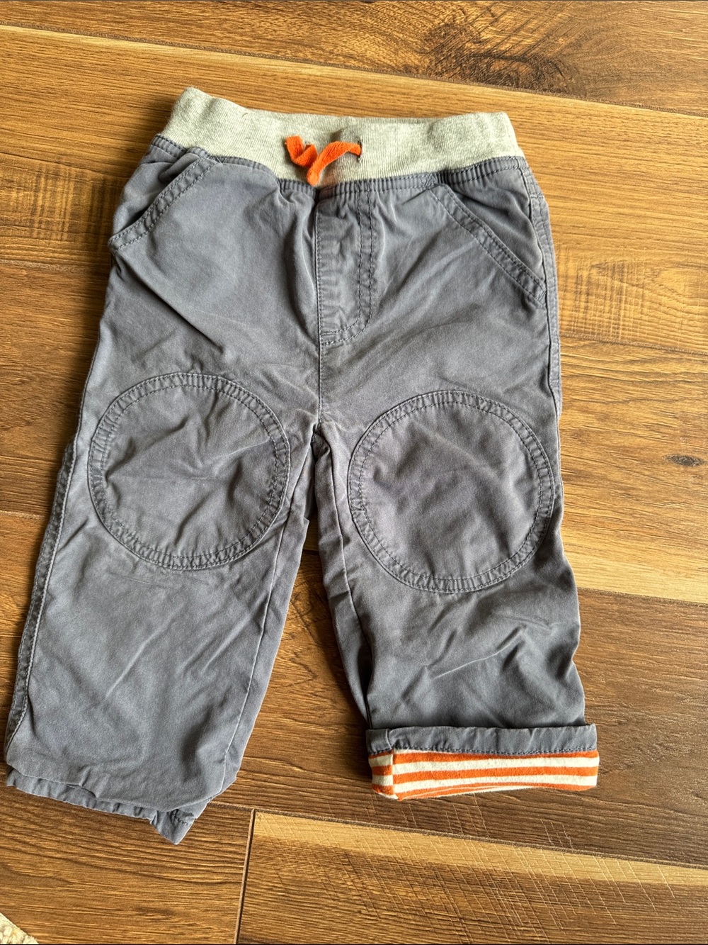 Baby Boden Gray Pant with Orange Drawstring